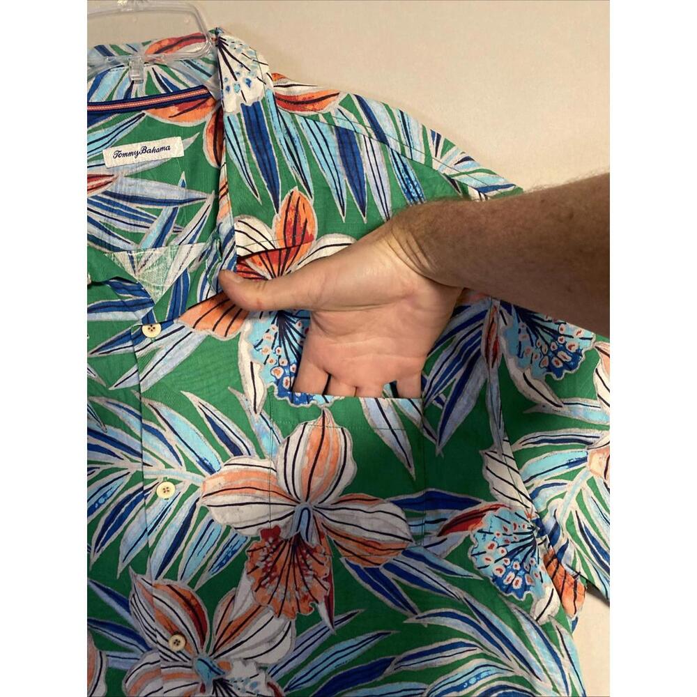 Tommy Bahama Short Sleeve Button Up Silk Floral Hawaiian Shirt Mens 3XL - Picture 2 of 9